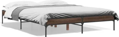 Produktbild von Möbel Bettgestell Braun Eichen-Optik 160x200 cm Holzwerkstoff Metall - Klassische Betten 845010