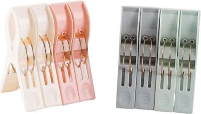 Produktbild von Bunte Clips – Große Wäscheklammern für Sonnenliegen, 4 Farben, 8 Stück