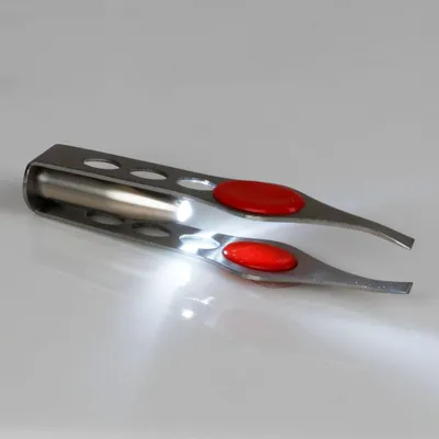 Produktbild von Edelstahl Pinzette mit LED Licht Augenbrauen Zupfpinzette Haarzupfpinzette