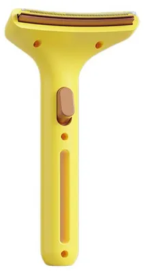 Immagine prodotto di INF Pettine antipelo a pulsante autopulente con denti in acciaio inossidabile e impugnatura ergonomica in ABS Giallo