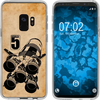 Produktbild von PhoneNatic Case kompatibel mit Samsung Galaxy S9 Silikon-Hülle Space Moon Rocket M3