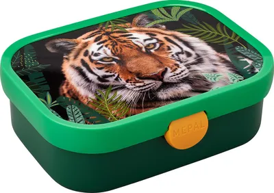 Produktbild von Mepal - Brotdose Campus - Bento Box Kinder - Brotdose mit Fächern & Gabel - Meal Prep Box mit Clip-Verschluss - BPA-frei & Spülmaschinenfest - 750 ml - Wild tiger
