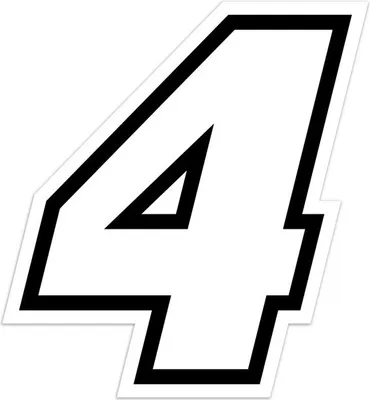 Obrázek produktu pro Nálepka závodní číslo pro Moto "4" Race Moto GP, bílá, 10 x 9,5 cm