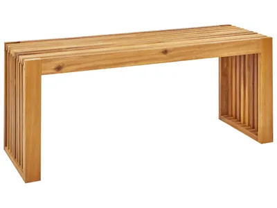 Produktbild von BELIANI Gartenbank Hellbraun Akazienholz 2-Sitzer U-Form 105 cm Ohne Lehne Rustikal Modern Outdoor Terrasse Garten Ausstattung Holz-Sitzbank