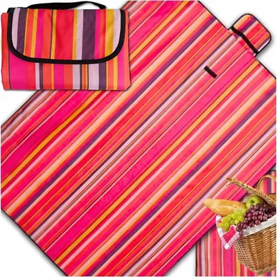 Produktbild von Picknickdecke Stranddecke 200x200 Cm Wasserdicht Fleece 200 g/m² Mit Tragegriff Faltbar Mit Verschluss