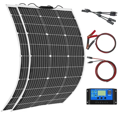 Produktbild von Flexibles Solarmodul 200W 12V mit monokristallinen Zellen und Solarregler für Wohnmobile