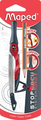 Image de Maped Compas Stop System avec anneau adaptateur rouge Blister