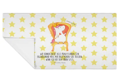 Produktbild von Mr. & Mrs. Panda Handtuch Einhorn König - Weiß - Geschenk, frottee, Unicorn, Krone, kleines, Herrscher, Präsident, Prinzessin, Bundeskanzler, 50x100, gesichtshandtuch