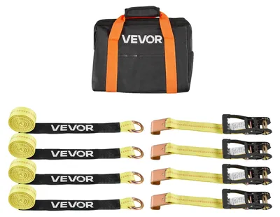Produktbild von VEVOR Radkeil Verzurrkit, Reifenstil Motorrad Verzurrsystem, Auto Verzurrkit mit Flachhaken, Bruchfestigkeit 4540 kg & Arbeitslast 1512 kg Anhänger Verzurrgurt für ATVs, SUVs, Anhänger