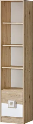 Image de Minio, bibliothèque 40 cm, "Nimes", couleur chêne clair / blanc