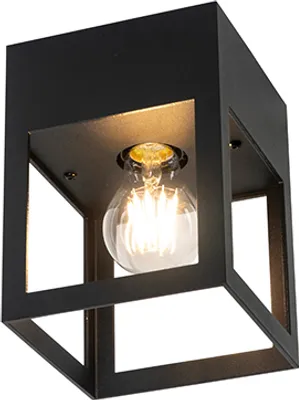 Produktbild von QAZQA - Moderne Deckenleuchte I Deckenlampe I Lampe I Leuchte Schwarz Würfel - Cela I Wohnzimmer I Schlafzimmer - Aluminium Quadratisch - LED geeignet E27