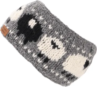 Produktbild von Woll-Strick-Stirnband, Gestrickter Ohrenwärmer Sheep - Grau, Uni, Wolle, Stirnbänder
