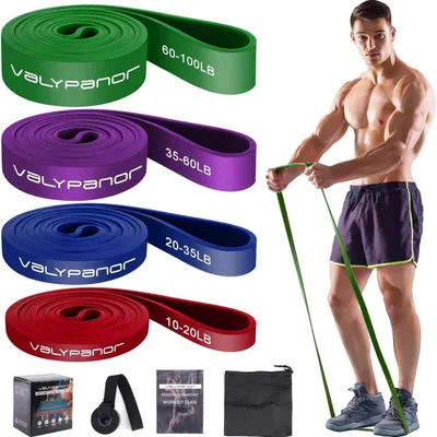 Produktbild von Widerstandsbänder Set 4 verschiedene Stufen Fitnessbänder Pull Up Übungsbänder für Männer Frauen Fitnessbänder für Krafttraining Yoga Pilates