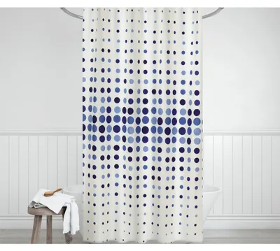 Image de Rideau de salle de bain à pois bleus