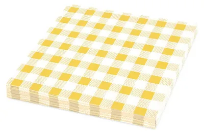 Produktbild von 400x Servietten Prägeservietten 33 x 33 cm 1-lagig KARO gelb
