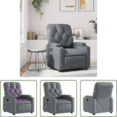 Produktbild von The Living Store Massagesessel Grau Kunstleder