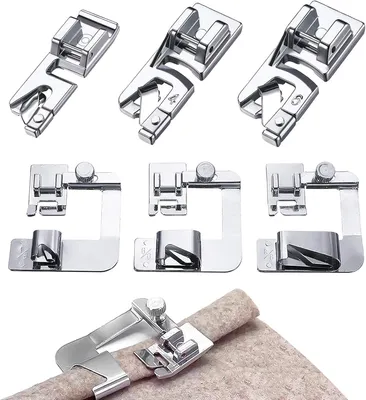 Obrázek produktu pro Sada šicích patek z nerezové oceli, 6 kusů, různé šířky 3-8 mm, pro šicí stroj