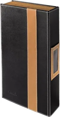 Productafbeelding van Famanu CD/DVD/Blu-ray organizer met stevige houten zijwanden - Zwart/Bruin