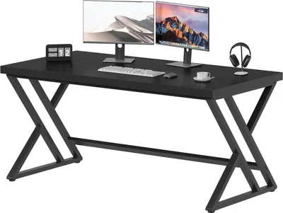 Obrázek produktu pro Počítačový stůl LVB průmyslový design 140 x 60 cm černý