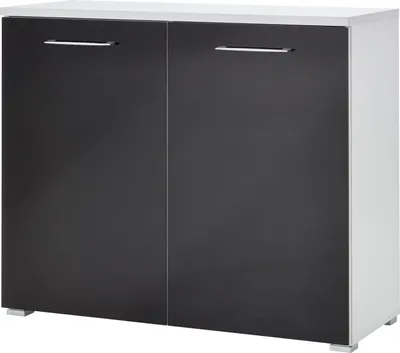 Produktbild von Kommode "400" in anthrazit mit 2 Türen. Abmessungen (BxHxT) 97x82x40 cm