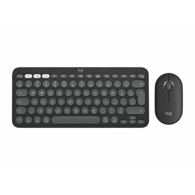 Produktbild von Logitech 920-012234, Kabellos, RF Wireless + Bluetooth, Scherenschalter, QWERTY, Weiß, Maus enthalten