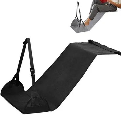 Obrázok produktu pre Cestovná opierka na nohy – 110 × 45 cm – cestovný vankúš na nohy – opierka na nohy do lietadla – hojdacie ležadlo na nohy – cestovný vankúš na nohy – vankúš na nohy do lietadla – hojdacie ležadlo na nohy – prenosná opierka na nohy – pohodlná – relaxačná – nastaviteľná