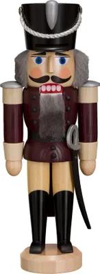 Produktbild von Husar lasiert aubergine (28cm) Nussknacker von Seiffener Volkskunst