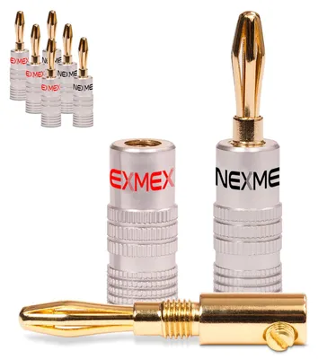 Produktbild von Bananenstecker für Lautsprecherkabel 8x Stecker NEXMEX Vergoldet Steckverbinder
