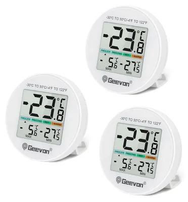 Kühlschrankthermometer digital, IP65, LCD, Min/Max, 2er-Pack