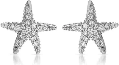 Produktbild von 925er Sterlingsilber Ohrschmuck Seesternform Silber Zirkonia Modell SE0611