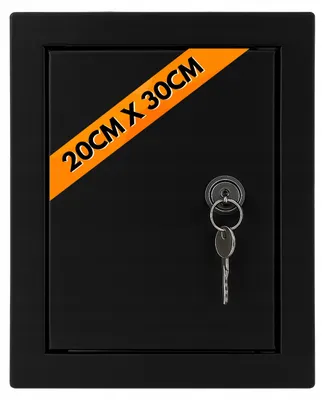 Image de Bobimarket Porte de visite Métal Noir avec Serrure 20x30cm