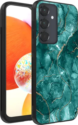 Immagine prodotto di Smartphonica Custodia per Samsung Galaxy A14 con stampa in marmo - Custodia posteriore in TPU con design in marmo - Oro Verde