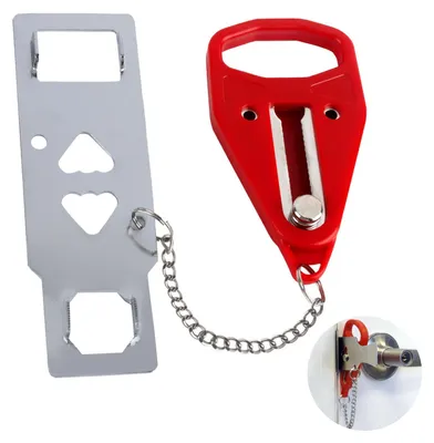 Imagen del producto de Cerradura de seguridad portátil, reforzada, con protección antirrobo adicional, ideal para viajes, hoteles y uso doméstico