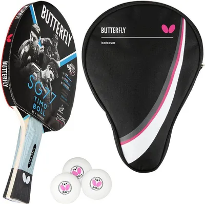 Produktbild von Butterfly 1x Timo Boll SG77 Tischtennisschläger + Tischtennishülle Drive Case + 3x 40+ 3*** Tischtennisbälle