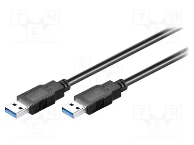 Image de 1 câble USB 3.0, 1 connecteur USB A mâle aux deux extrémités, longueur 0,5 m, référence 95716