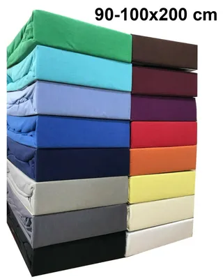 Produktbild von Jersey Spannbettlaken 90-100x200 cm Spannbettuch 100% Baumwolle Bettlaken, Grau