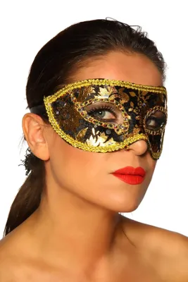 Produktbild von Verkleidungsmaske Venezianische Maske Karneval in gold-schwarz