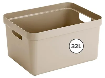 Image de Boîte de rangement Sigma, capacité 32 litres, couleur beige