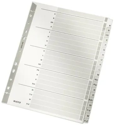 Immagine prodotto di Leitz 4328-00-00 4328 Indice - A-Z, cartone, A4, 20 fogli, grigio