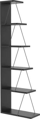 Immagine prodotto di Dmora Libreria Erminia 22x50x150h cm Nero, 5 Ripiani Portata Ripiani 6