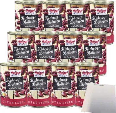 Produktbild von Hofgut Kidneybohnen VPE (12x425ml Dose) + usy Block