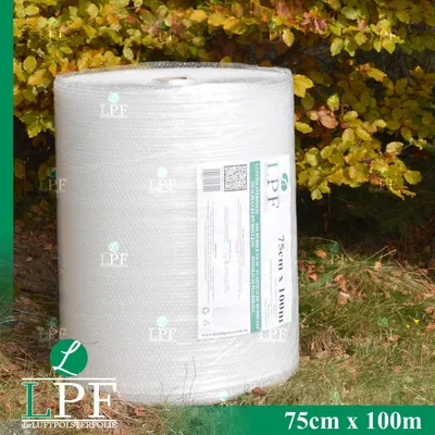 Produktbild von 1x Rolle Luftpolsterfolie Breite 75cm x Länge 100m / Versandfolie, Polsterfolie, Noppenfolie, Verpackungsmaterial