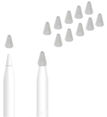 Produktbild von 10 Stück Spitzenschutzkappen, kompatibel mit Apple Pencil 1/2, rutschfeste Stiftspitzen, Silikonspitzen-Schutzkappen, Zubehör für den iPad Pencil