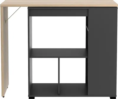 Produktbild von Drehbarer Barschrank mit Staufach - Natur und anthrazit - SATURNE