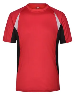 Produktbild von James and Nicholson - T-Shirt für Herren - Laufen LT2688 (M) (Rot/Schwarz)