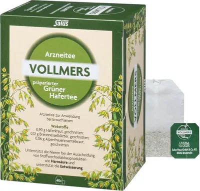 Produktbild von Vollmers präparierter grüner Hafertee Filterbeutel 40 St