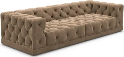 Produktbild von Samtstoff 4-Sitzer Couch Meliva Braun