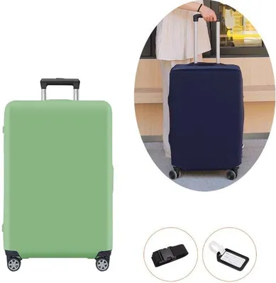 Image de Housse de protection pour valise de voyage - Housse élastique avec fermeture éclair - Housse de bagage lavable - Housse de protection pour valise de voyage - 70-73 cm - Turquoise