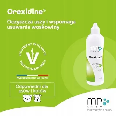 Zdjęcie produktu dla Płyn do czyszczenia uszu psów kotów orexidine 125 ml higiena