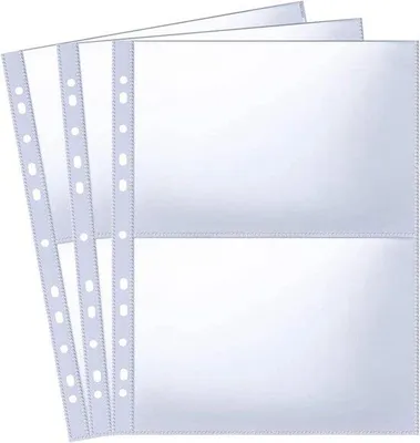 Produktbild von Transparente A4- und A5-Fotohüllen - 30 Stück - Transparenthüllen - Doppelte Fächer - Extra Albumseiten - Für A4-Ringbinder mit 2, 3 oder 4 Löchern